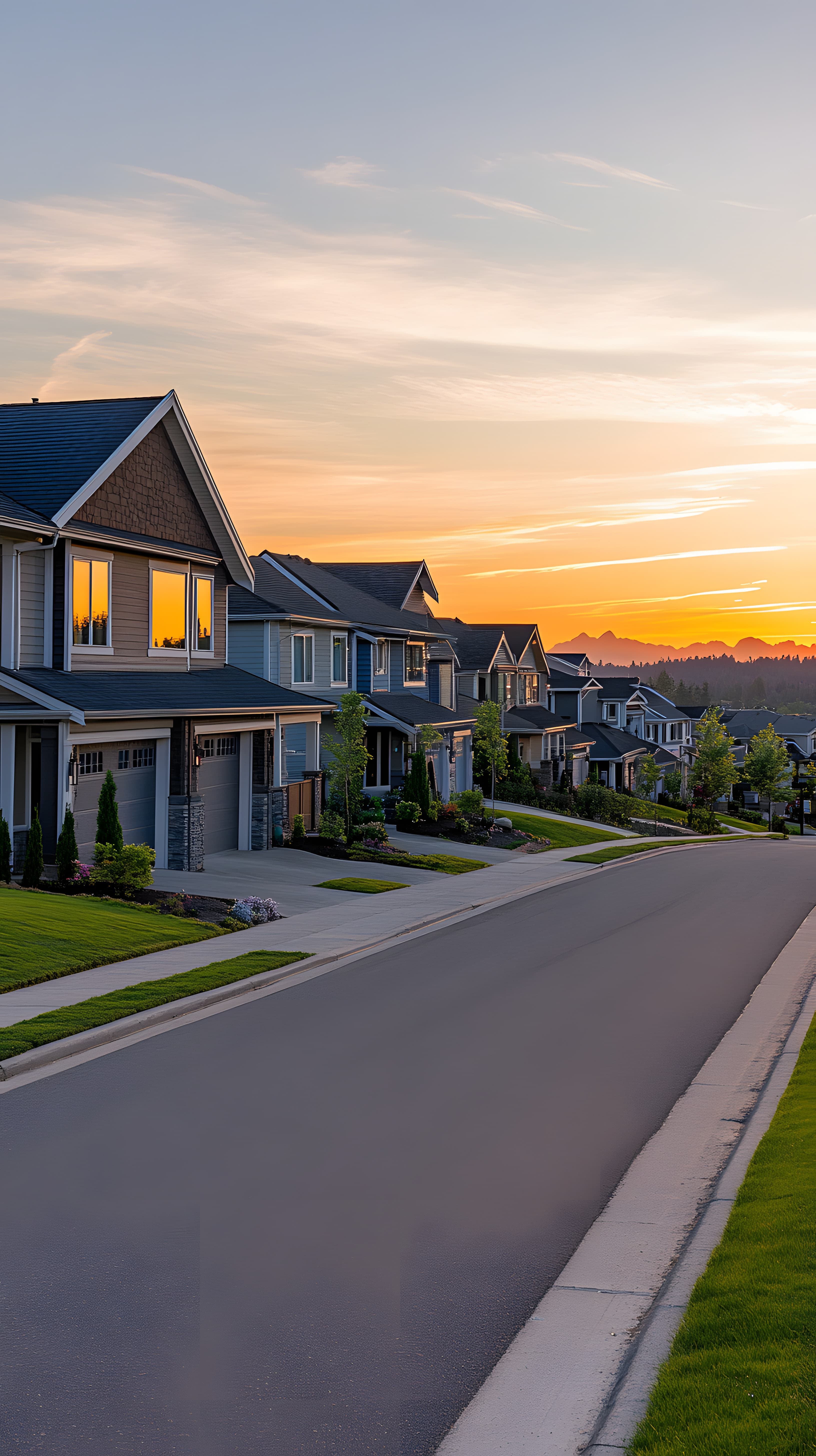 Luxury home at sunset