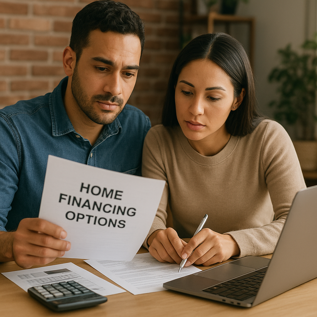 Couple reviewing home financing options